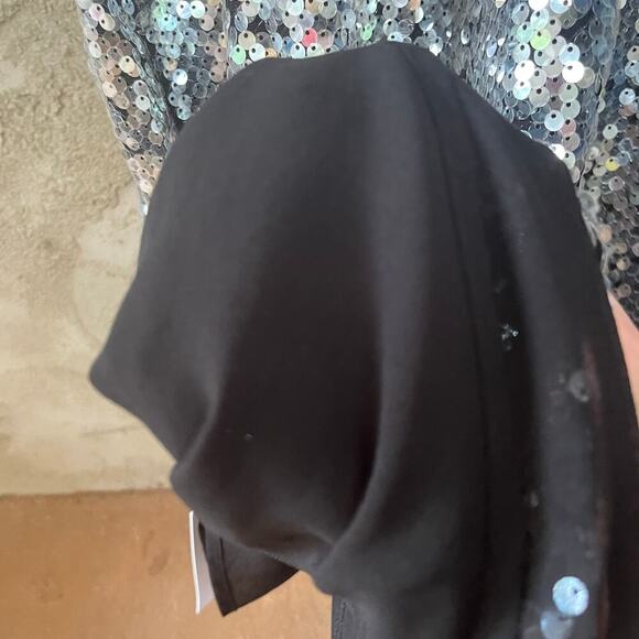 Rumored Metallic Sequin Slip Stretch Maxi Dress Disco Silver sze 0 NWT Party - Picture 11 of 14